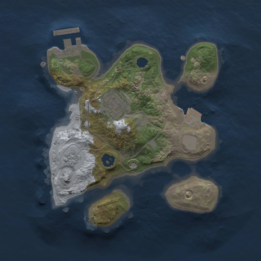 Rust Map: Procedural Map, Size: 2000, Seed: 1218275170, 4 Monuments