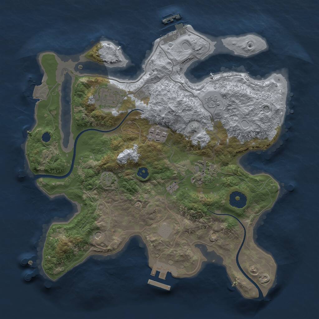 Rust Map: Procedural Map, Size: 2800, Seed: 539616457, 9 Monuments