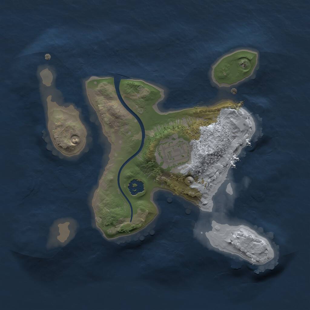 Rust Map: Procedural Map, Size: 2000, Seed: 1142185715, 2 Monuments