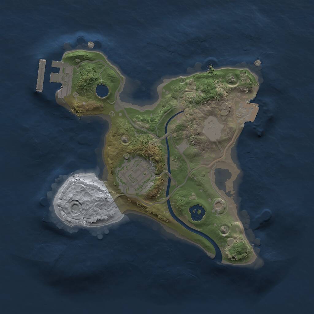 Rust Map: Procedural Map, Size: 1950, Seed: 1842183722, 3 Monuments