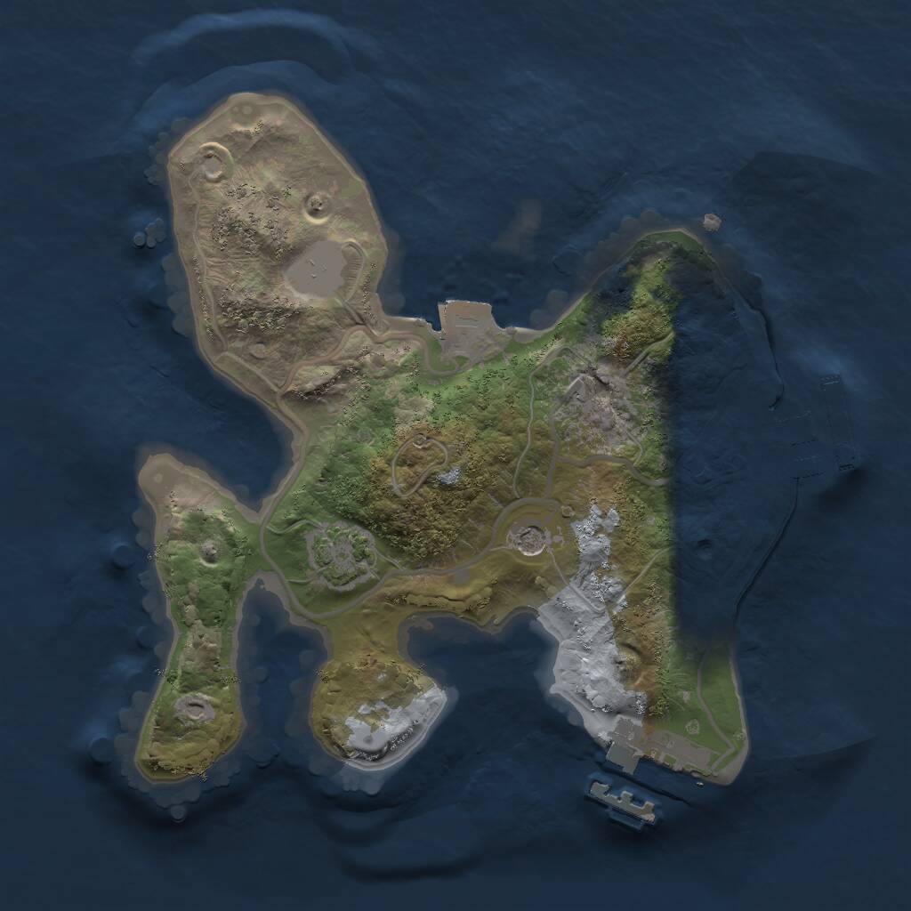 Rust Map: Procedural Map, Size: 2000, Seed: 510333292, 5 Monuments