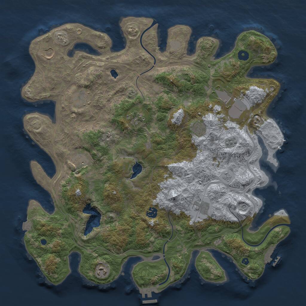 Rust Map: Procedural Map, Size: 4250, Seed: 145035530, 16 Monuments
