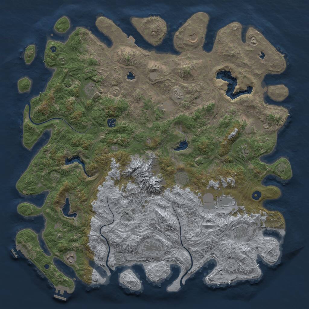 Rust Map: Procedural Map, Size: 5000, Seed: 1569319937, 17 Monuments