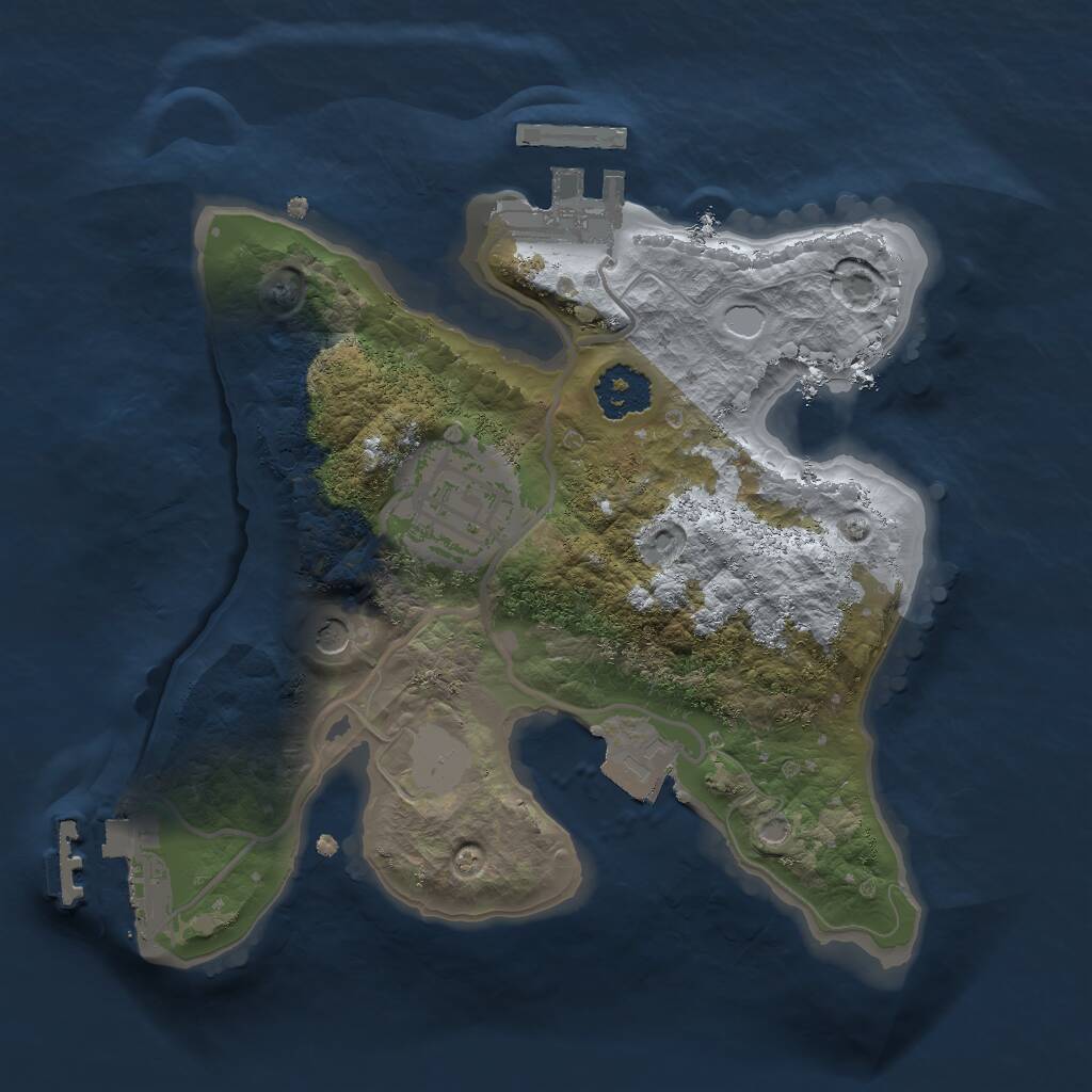 Rust Map: Procedural Map, Size: 2000, Seed: 858754754, 5 Monuments