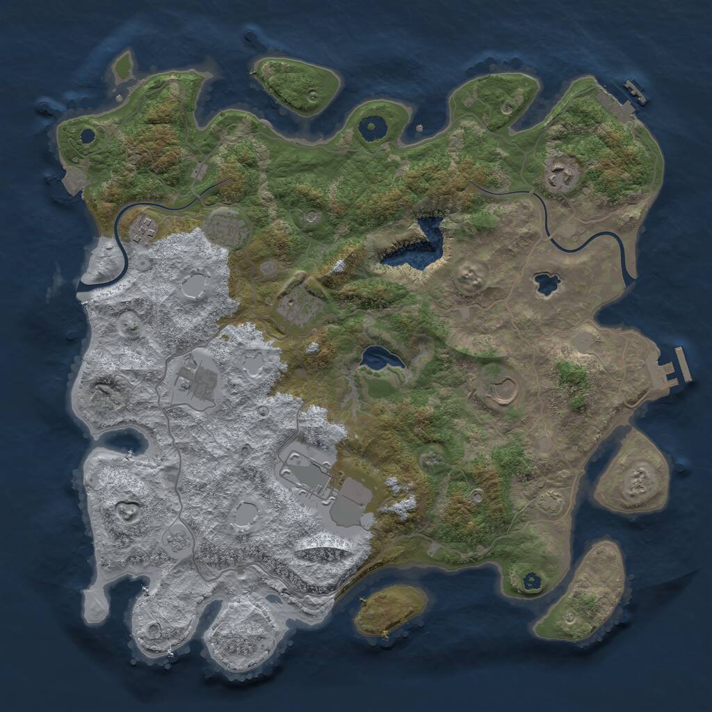 Rust Map: Procedural Map, Size: 4000, Seed: 11032023, 13 Monuments