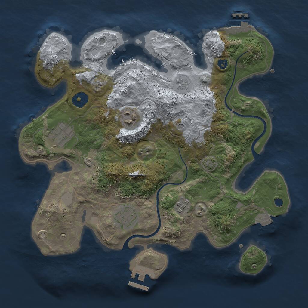 Rust Map: Procedural Map, Size: 3000, Seed: 1972079016, 10 Monuments