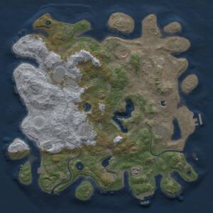 Thumbnail Rust Map: Procedural Map, Size: 4000, Seed: 399007266, 13 Monuments
