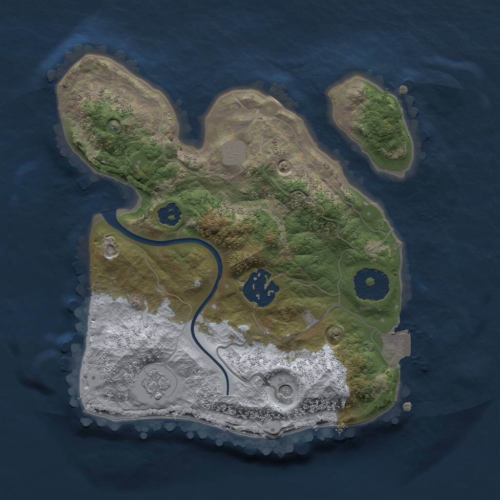 Rust Map: Procedural Map, Size: 2200, Seed: 1306566125, 4 Monuments