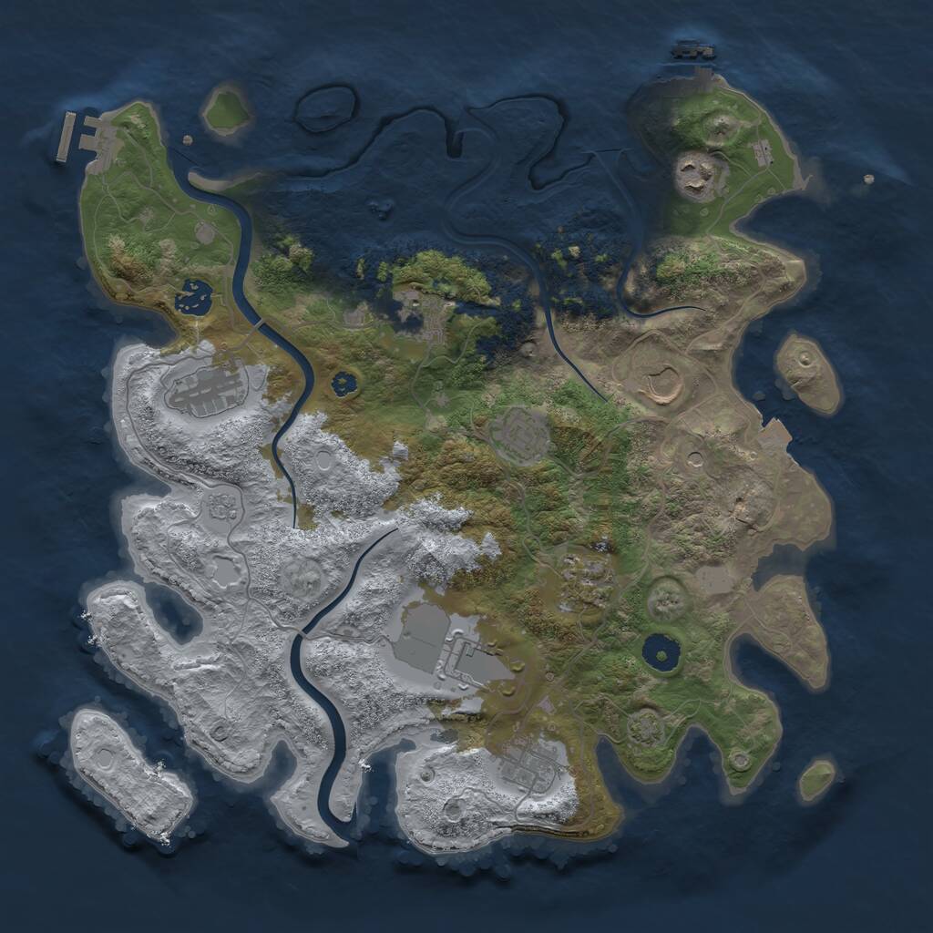 Rust Map: Procedural Map, Size: 3750, Seed: 1508365980, 15 Monuments