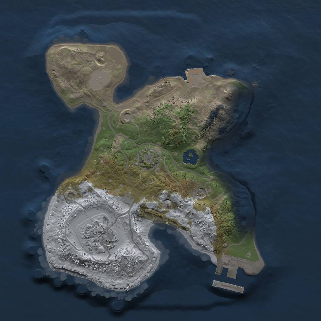 Rust Map: Procedural Map, Size: 2048, Seed: 2147483647, 5 Monuments