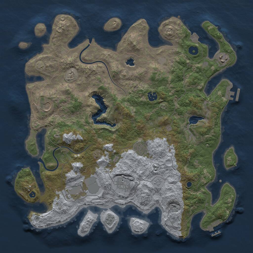 Rust Map: Procedural Map, Size: 4000, Seed: 14881337, 12 Monuments