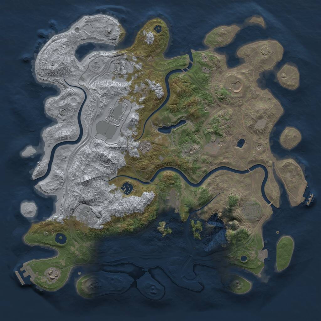 Rust Map: Procedural Map, Size: 4250, Seed: 1885, 16 Monuments