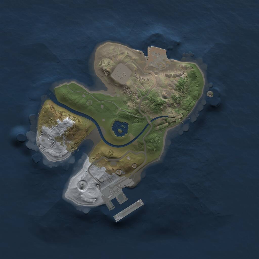 Rust Map: Procedural Map, Size: 1600, Seed: 1143986688, 2 Monuments