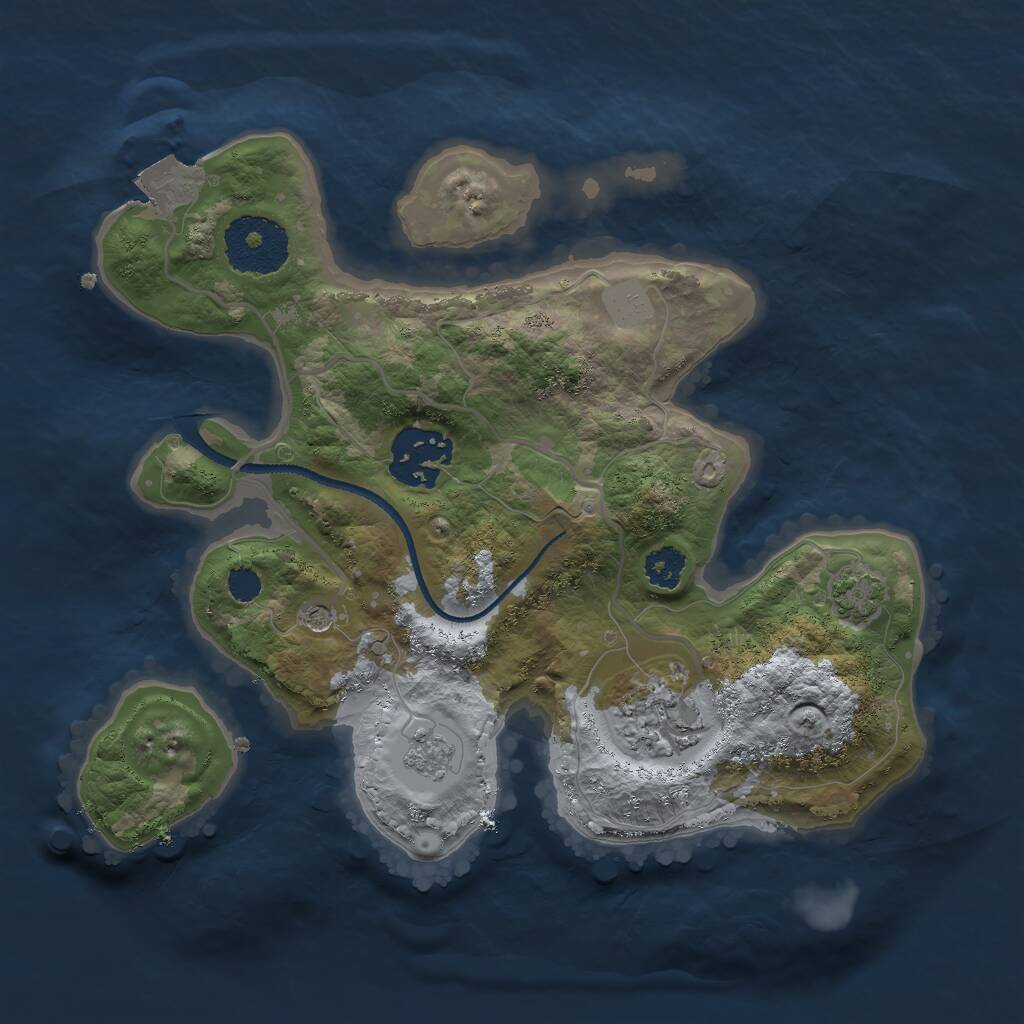 Rust Map: Procedural Map, Size: 2500, Seed: 5562, 6 Monuments