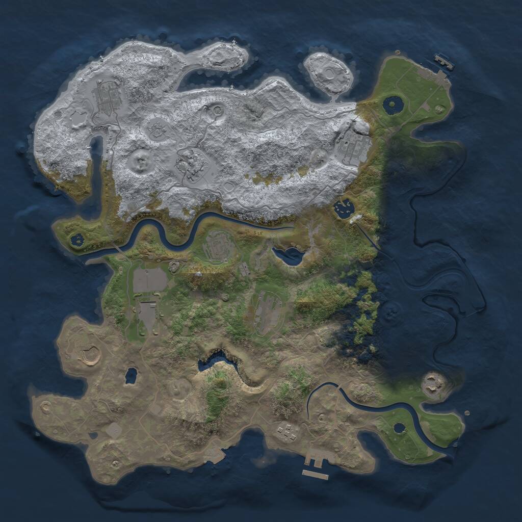 Rust Map: Procedural Map, Size: 4000, Seed: 188228265, 16 Monuments