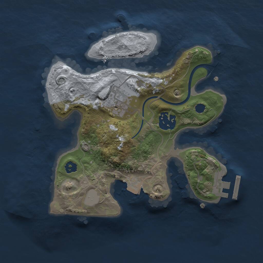 Rust Map: Procedural Map, Size: 2200, Seed: 1629867002, 4 Monuments