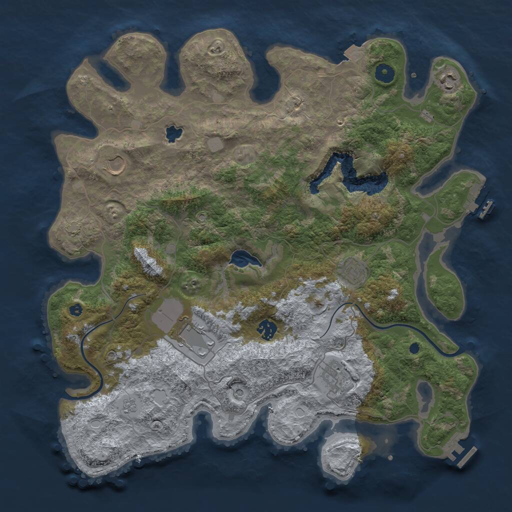 Rust Map: Procedural Map, Size: 4000, Seed: 62580, 12 Monuments