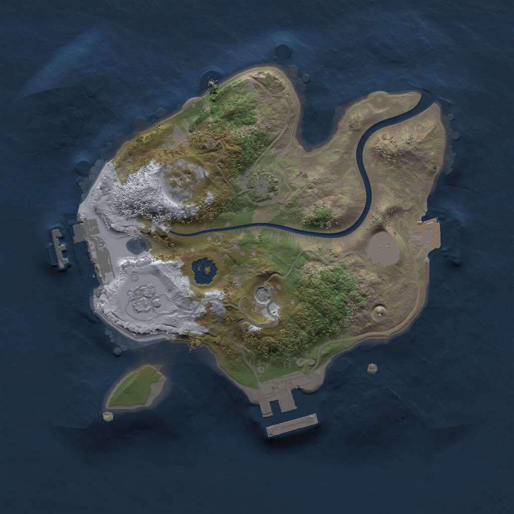 Rust Map: Procedural Map, Size: 2000, Seed: 1887064656, 6 Monuments