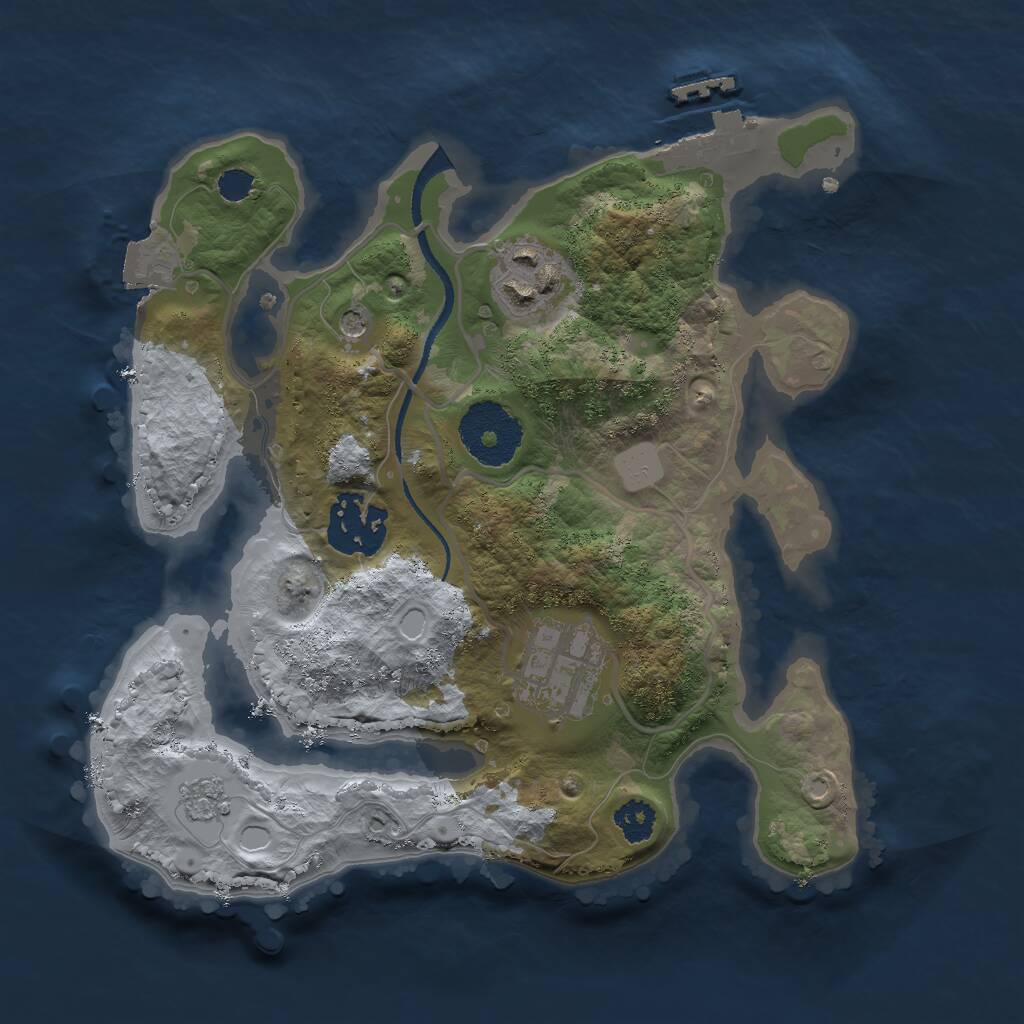 Rust Map: Procedural Map, Size: 2500, Seed: 407, 7 Monuments