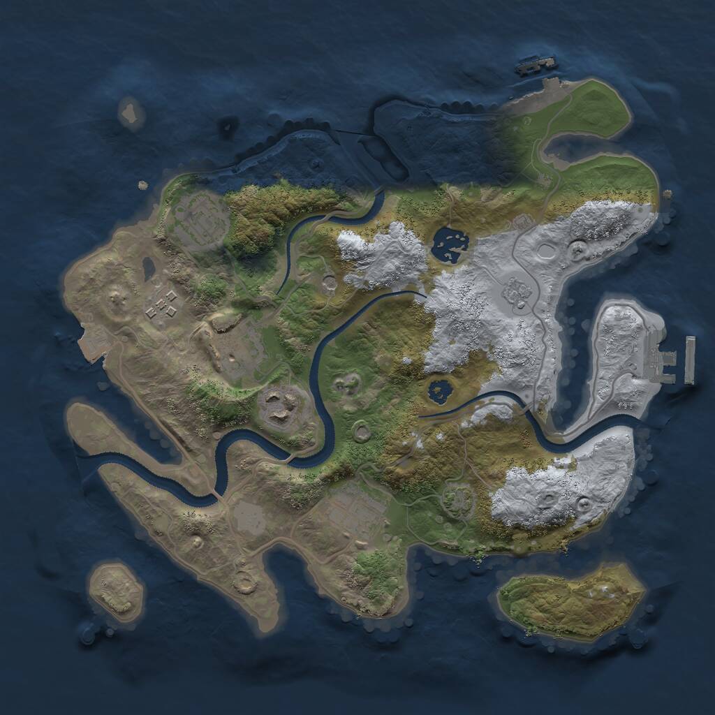 Rust Map: Procedural Map, Size: 3000, Seed: 519619658, 12 Monuments