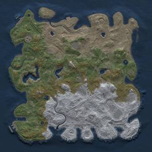 Thumbnail Rust Map: Procedural Map, Size: 4500, Seed: 29423, 15 Monuments