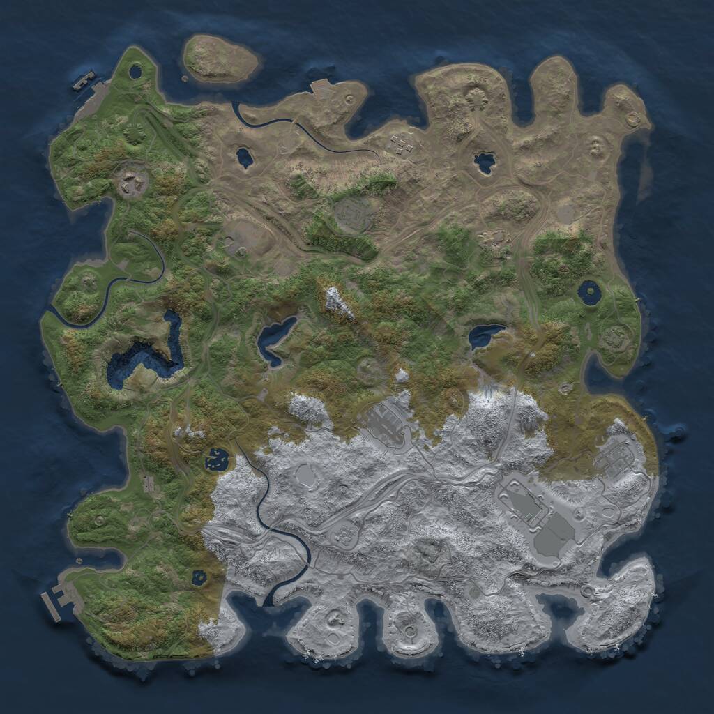 Rust Map: Procedural Map, Size: 4500, Seed: 29423, 15 Monuments
