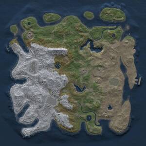 Thumbnail Rust Map: Procedural Map, Size: 4000, Seed: 51607, 13 Monuments
