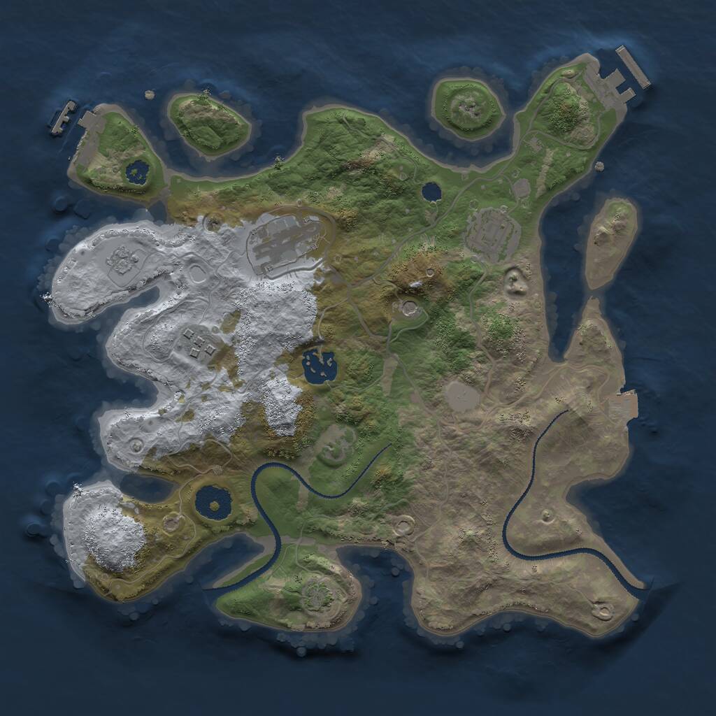 Rust Map: Procedural Map, Size: 3000, Seed: 551222049, 10 Monuments