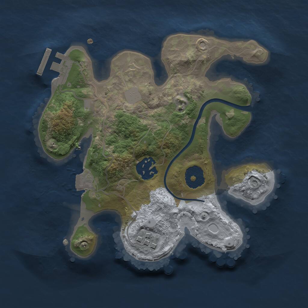 Rust Map: Procedural Map, Size: 2200, Seed: 36218, 4 Monuments