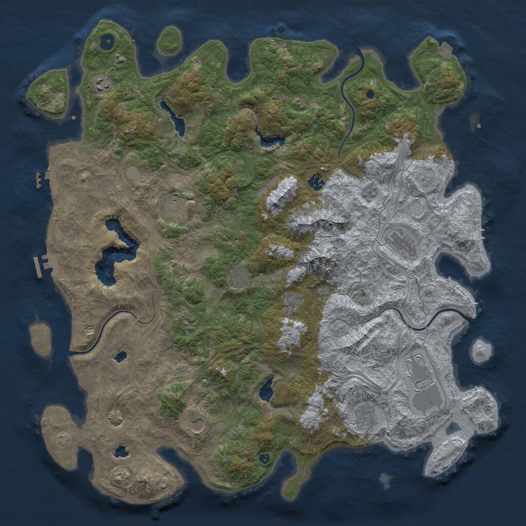 Rust Map: Procedural Map, Size: 5000, Seed: 13689, 17 Monuments