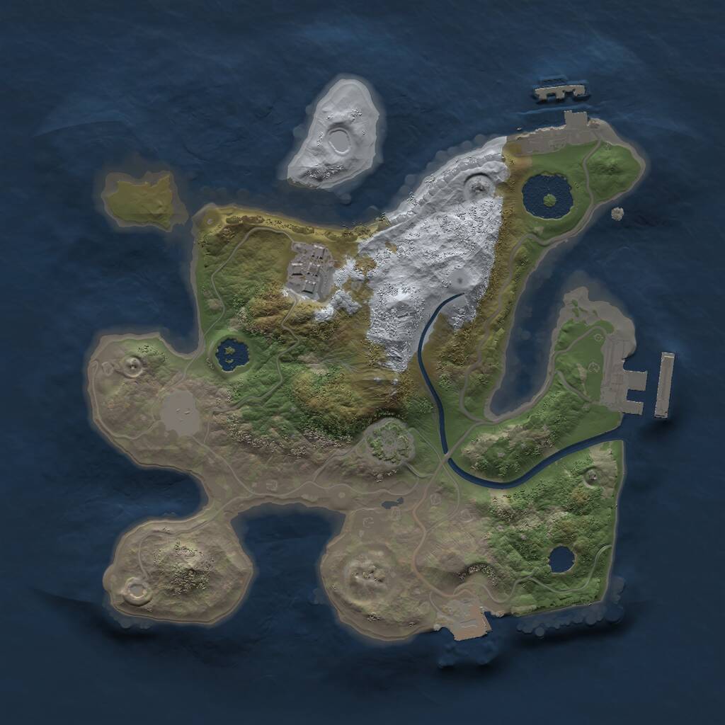 Rust Map: Procedural Map, Size: 2250, Seed: 543663095, 5 Monuments