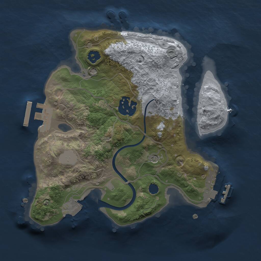 Rust Map: Procedural Map, Size: 2100, Seed: 978973525, 5 Monuments