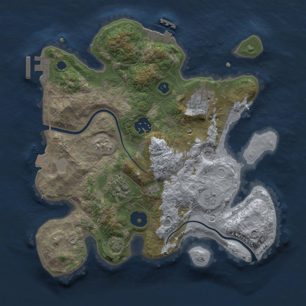 Rust Map: Procedural Map, Size: 2800, Seed: 1347335888, 9 Monuments