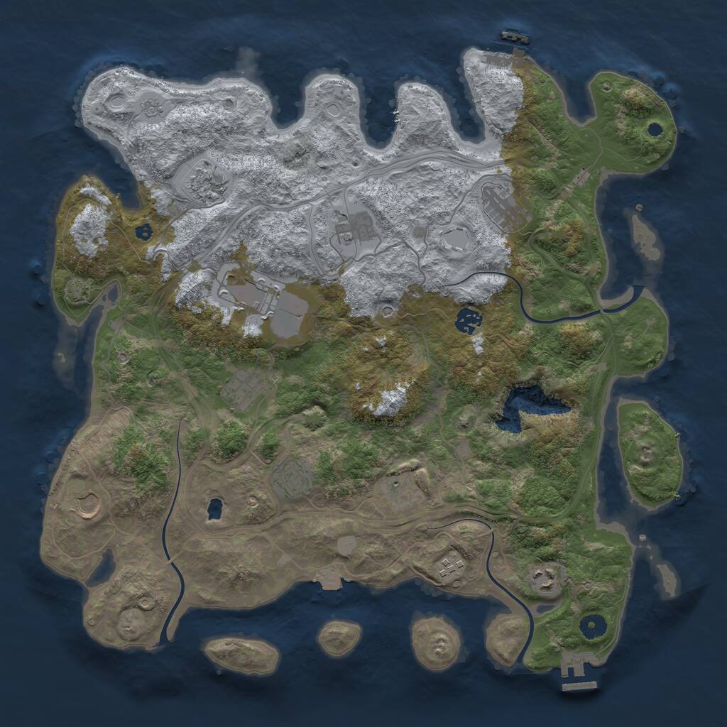 Rust Map: Procedural Map, Size: 4250, Seed: 1382333577, 17 Monuments