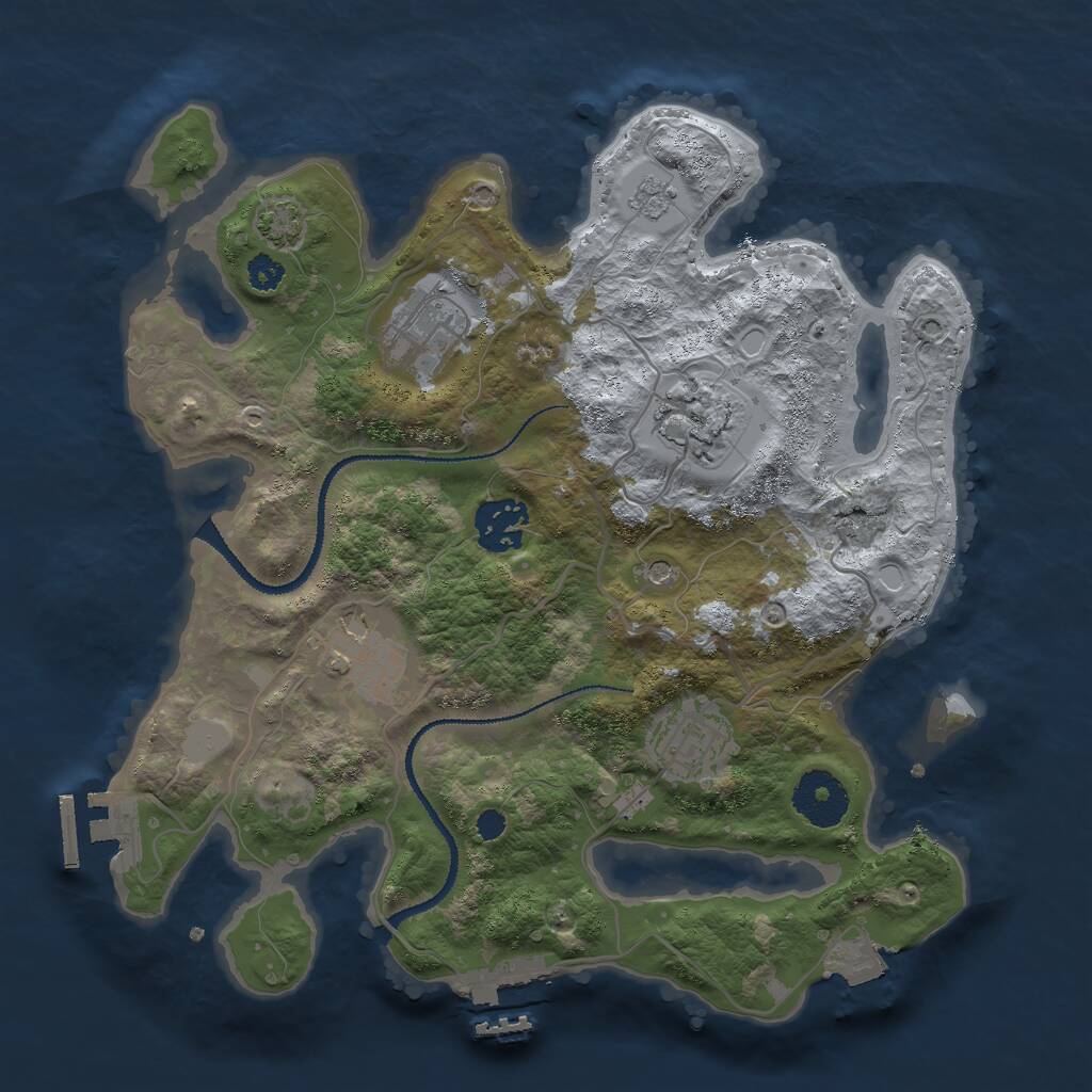 Rust Map: Procedural Map, Size: 3000, Seed: 711415107, 11 Monuments