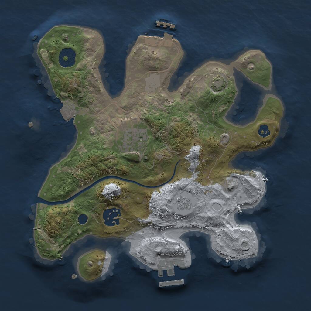 Rust Map: Procedural Map, Size: 2520, Seed: 481981, 7 Monuments