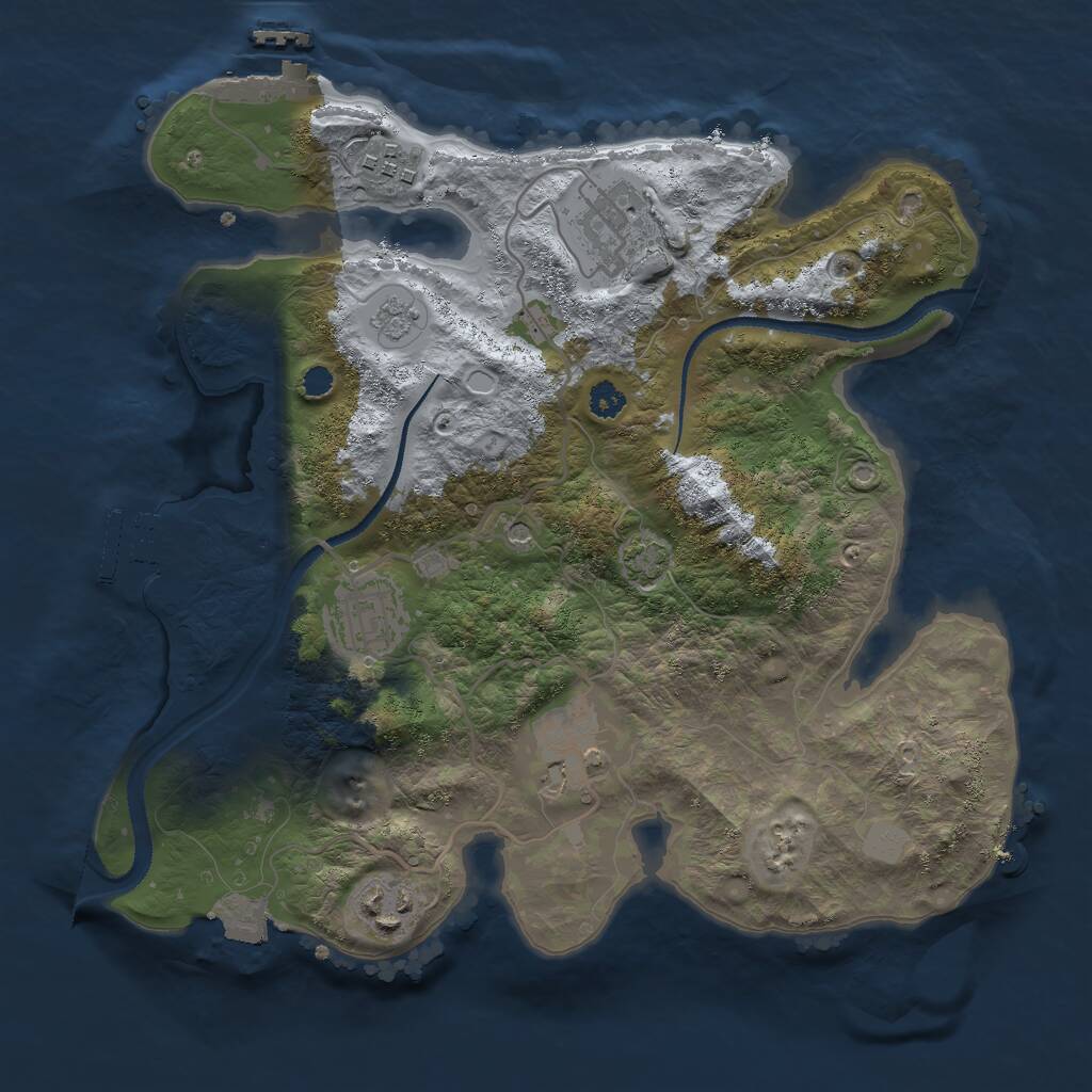 Rust Map: Procedural Map, Size: 3000, Seed: 602588552, 11 Monuments