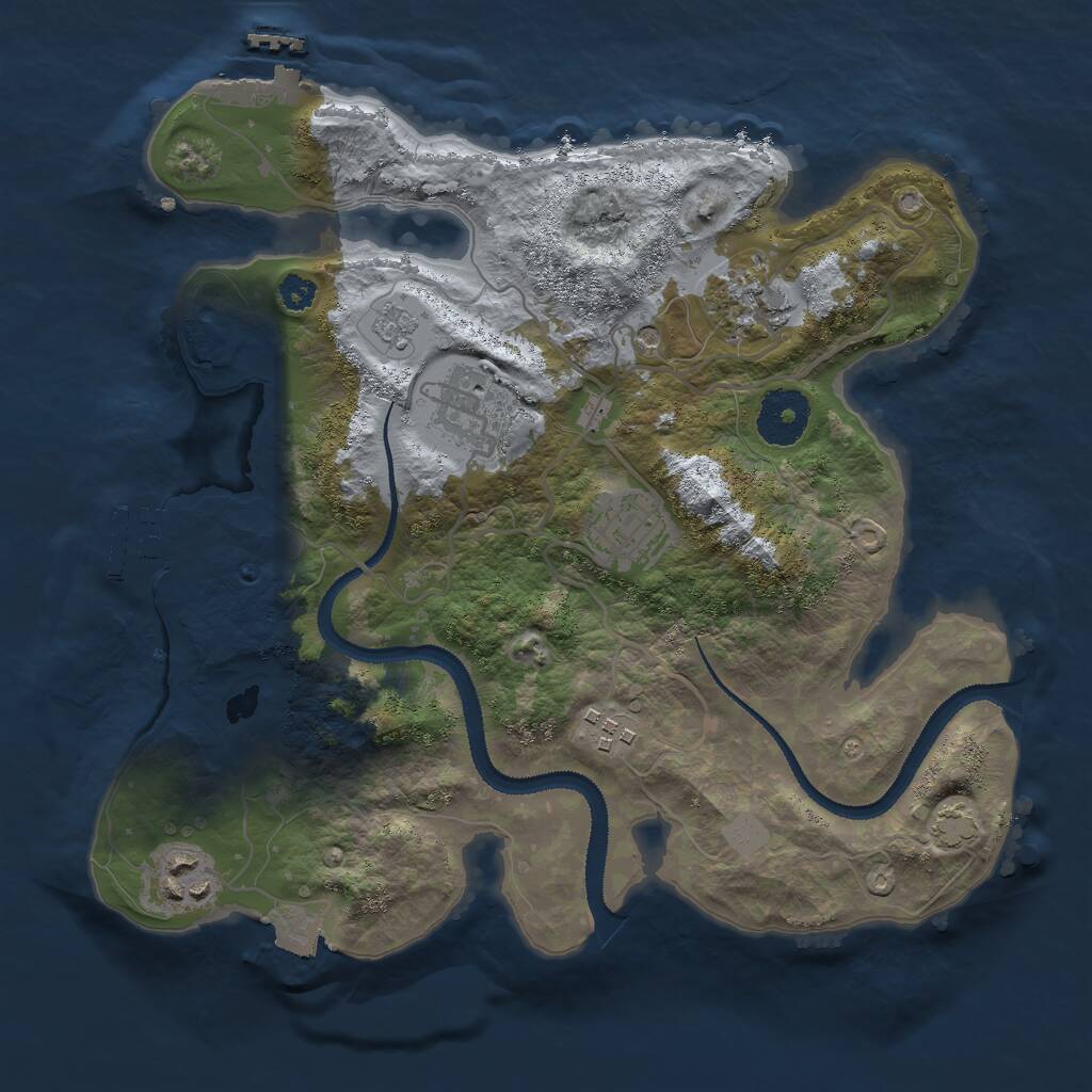 Rust Map: Procedural Map, Size: 3000, Seed: 602588552, 11 Monuments