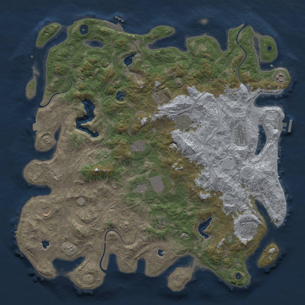 Rust Map: Procedural Map, Size: 4800, Seed: 144169985, 17 Monuments