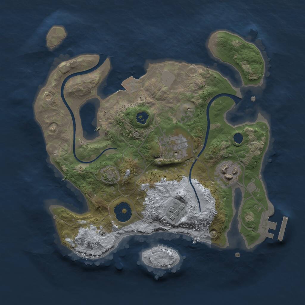 Rust Map: Procedural Map, Size: 2500, Seed: 930982883, 6 Monuments