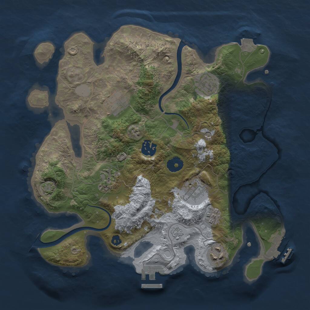 Rust Map: Procedural Map, Size: 3000, Seed: 94972, 13 Monuments