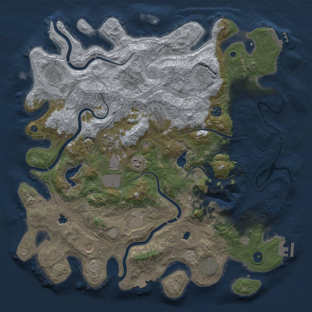 Rust Map: Procedural Map, Size: 4500, Seed: 1636110443, 17 Monuments