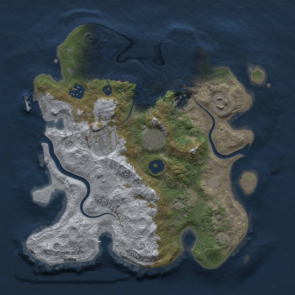 Rust Map: Procedural Map, Size: 3000, Seed: 915982483, 12 Monuments