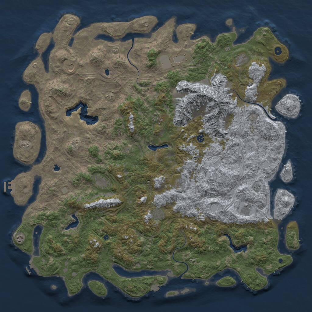 Rust Map: Procedural Map, Size: 6000, Seed: 186549086, 17 Monuments