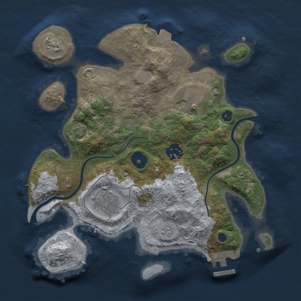 Rust Map: Procedural Map, Size: 2800, Seed: 5586, 7 Monuments