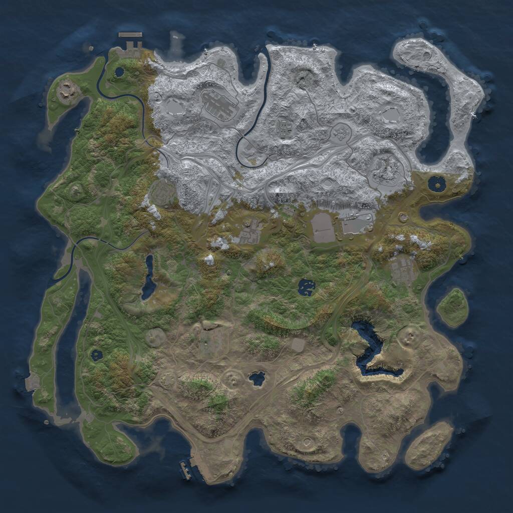 Rust Map: Procedural Map, Size: 4400, Seed: 600, 16 Monuments