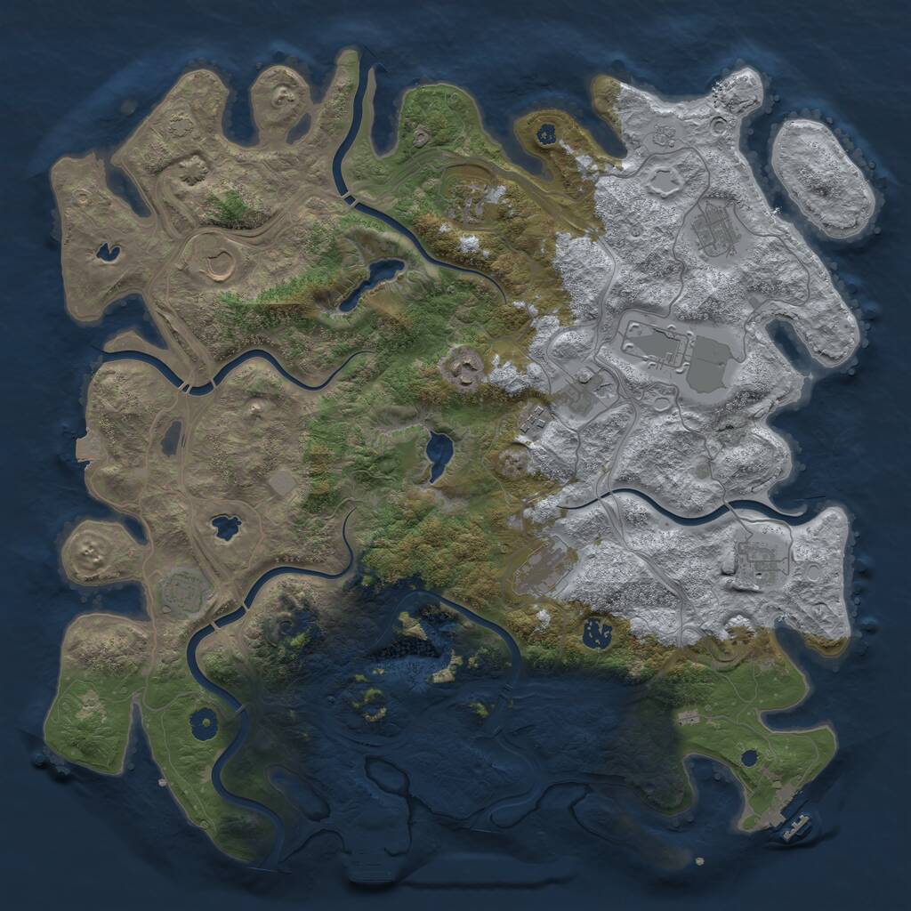 Rust Map: Procedural Map, Size: 4500, Seed: 5867865, 17 Monuments