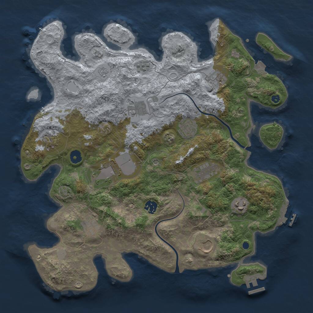 Rust Map: Procedural Map, Size: 3750, Seed: 1559953222, 17 Monuments