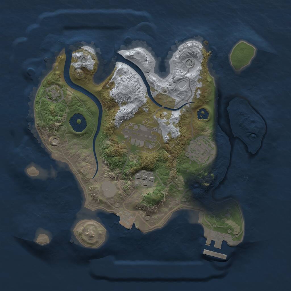Rust Map: Procedural Map, Size: 2500, Seed: 1659358847, 7 Monuments