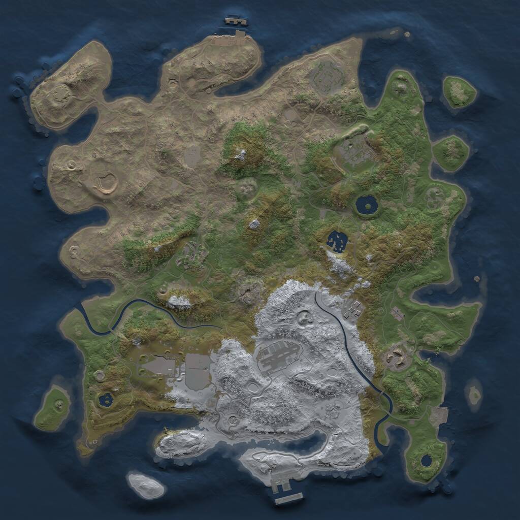 Rust Map: Procedural Map, Size: 3750, Seed: 4521421, 15 Monuments